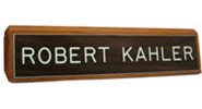 K80 2"x8" Desk Name Plate on Walnut Block