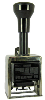 Reiner 316, 6-Wheel Numbering Machine, Roman Font