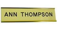 2"x8" Desk Name Plate in Gold Frame