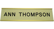 2" x 8" Engraved Plate in Gold Wall Holder