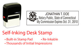 CT-NOTARY-SELF-INKER - Connecticut Notary Self Inking Stamp