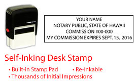 HI-NOTARY-SELF-INKER - Hawaii Notary Self Inking Stamp