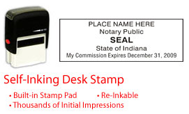 IN-NOTARY-SELF-INKER - Indiana Notary Self Inking Stamp