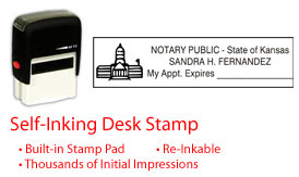 KS-NOTARY-SELF-INKER - Kansas Notary Self Inking Stamp