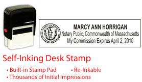 MA-NOTARY-SELF-INKER - Massachusetts Notary Self Inking Stamp