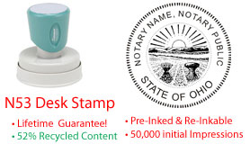 Ohio Round Notary Desk Stamp