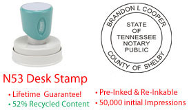 Tennessee Round Notary Desk Stamp
