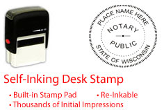 WI-NOTARY-SELF-INKER - Wisconsin Notary Self Inking Stamp 4642