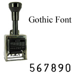 REI317 - Reiner 317, 6-Wheel Numbering Machine, Gothic Font