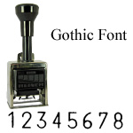 REI321 - Reiner 321, 8-Wheel Numbering Machine, Gothic Font