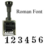REIB600 - Reiner B-600, 6-Wheel Numbering Machine, Roman Font (Economy)
